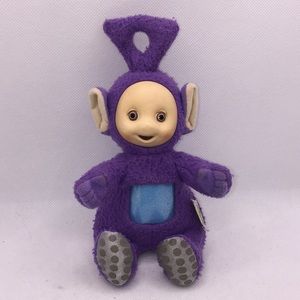 Vintage Teletubbies 6” Tinky Winky Stuffed Doll Beanie Purple 1990's